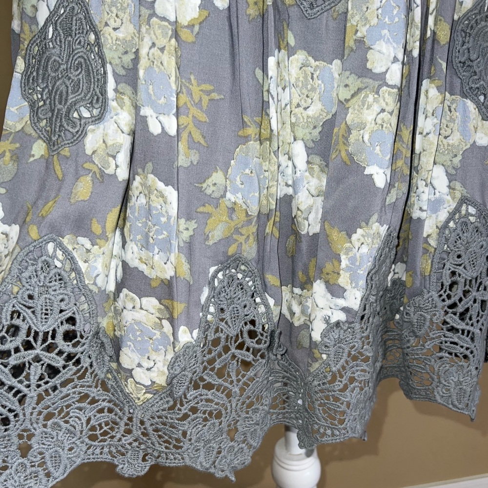 Free People Floral Print Crochet Mini Dress - Picture 6 of 11